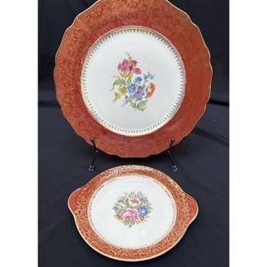 Antique Pegasus 8 By Sebring USA & Keystone Serving Plates Stunning -6E